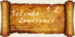 Velinka Londrović vizit kartica